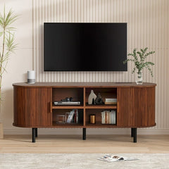 MARNUR 55" TV Stand for 60" TV, Wood Entertainment Center with Storage and Shelves