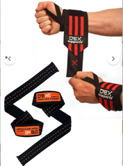 Dex Supports Lasting Energy Dex Supports Wrist Wraps and Pro Lifting Straps 2 Pack