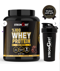 STRONGEST Whey Protein 960 Gr 32 Servings Chocolate Flavored 100% Protein Powder