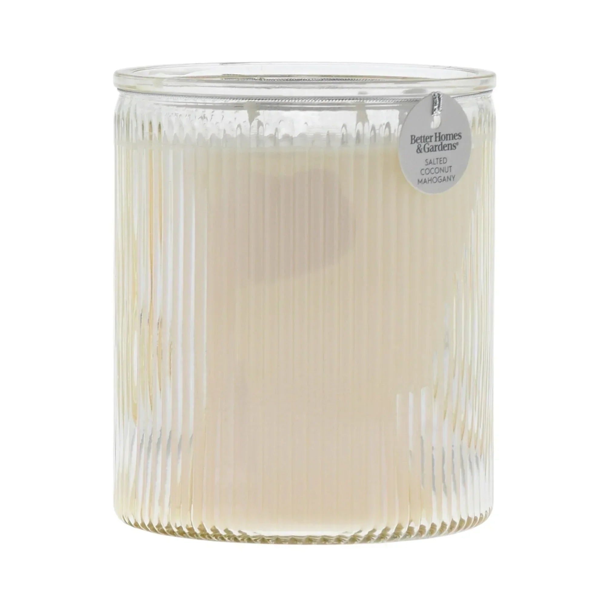 Better Homes & Gardens Salted Coconut and Mahogany Scented 2-Wick 17.1oz Ribbed Jar Candle