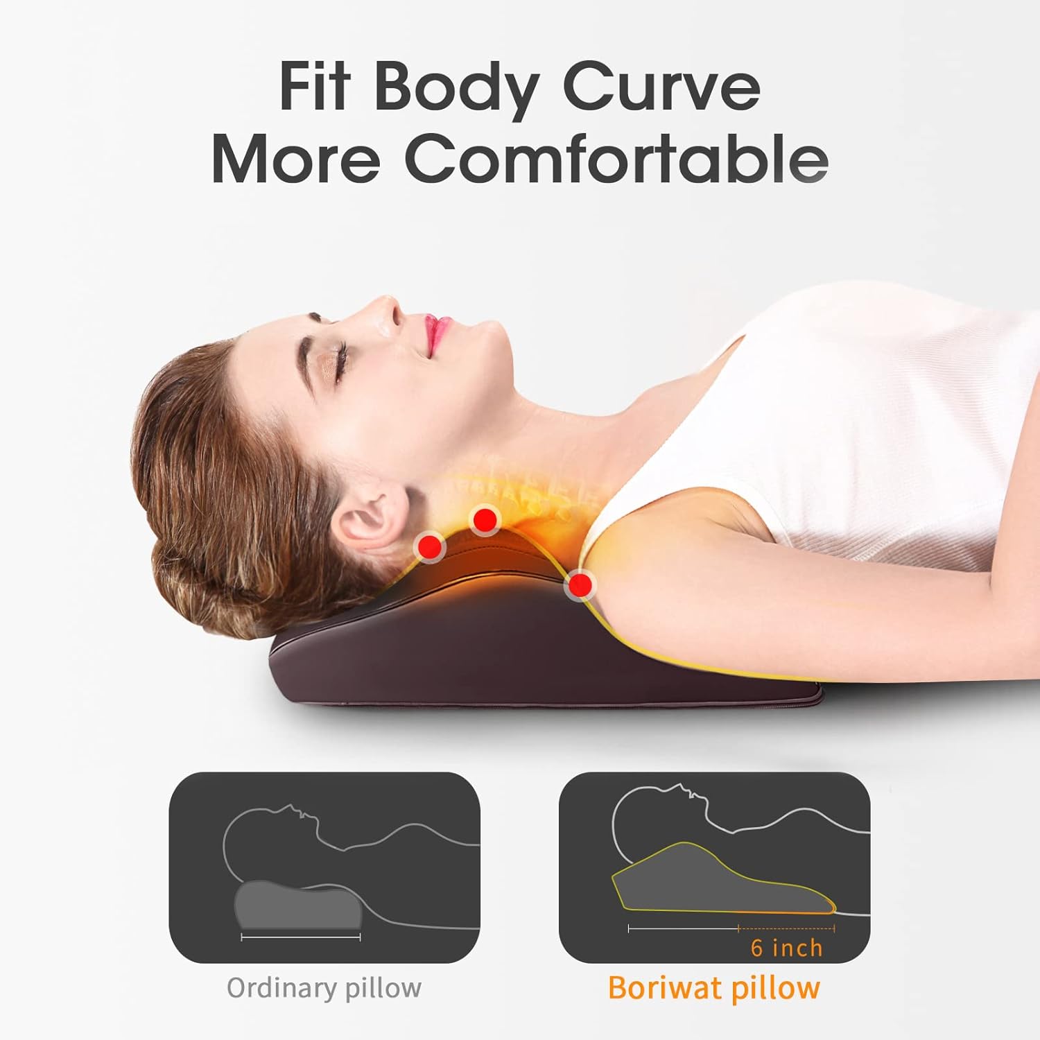 Boriwat™ Deep-Relief Neck & Back Massager — Shiatsu Kneading Massage with Soothing Heat for Instant Comfort & Daily Stress Relief