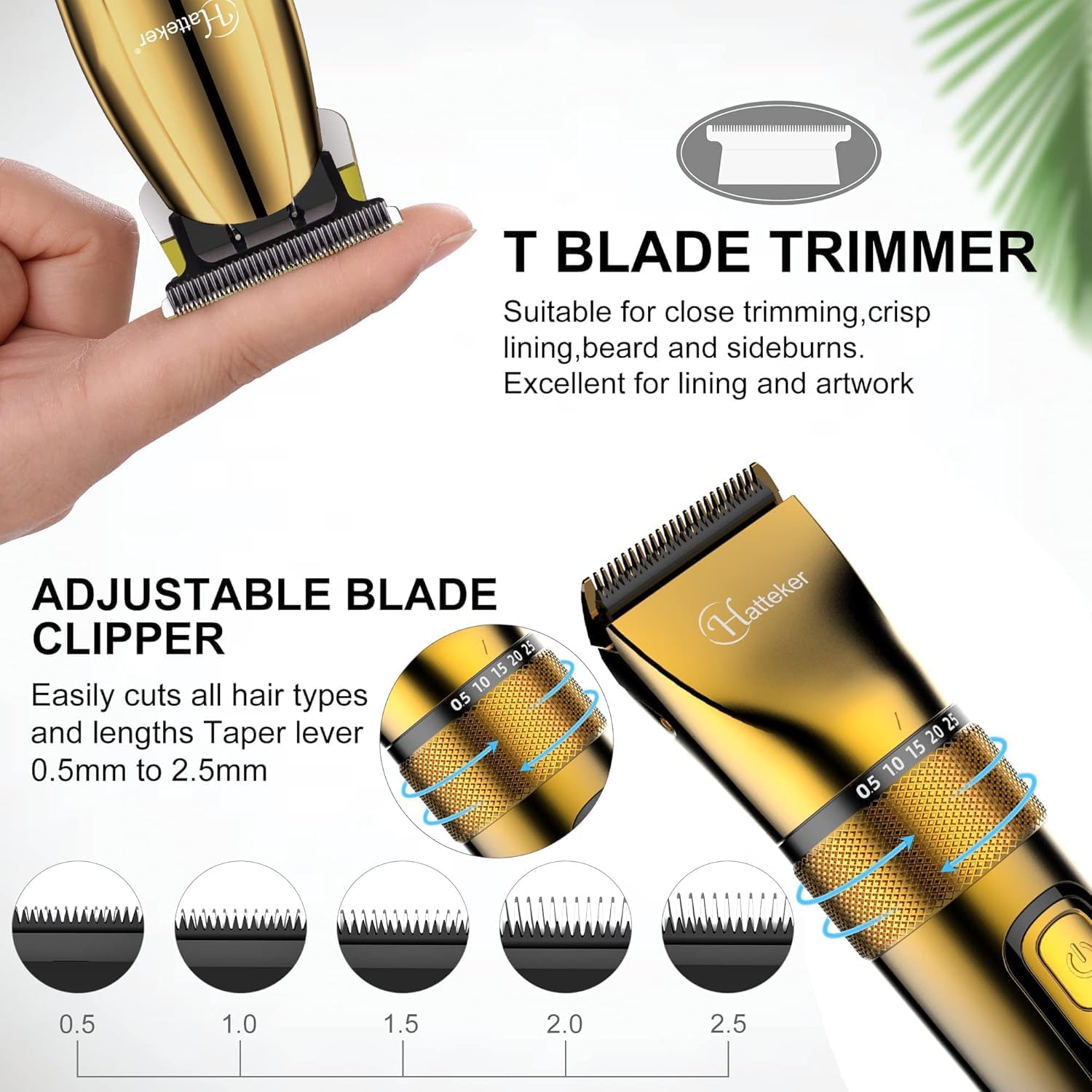 Hatteker™ Gold Edition Pro Grooming Kit Blade Trimmer Set