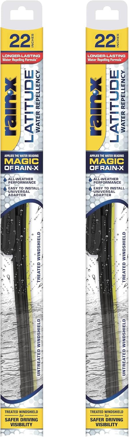 Rain-X Latitude 2-In-1 Water Repellent Wiper Blades – 22" (Pack of 2)