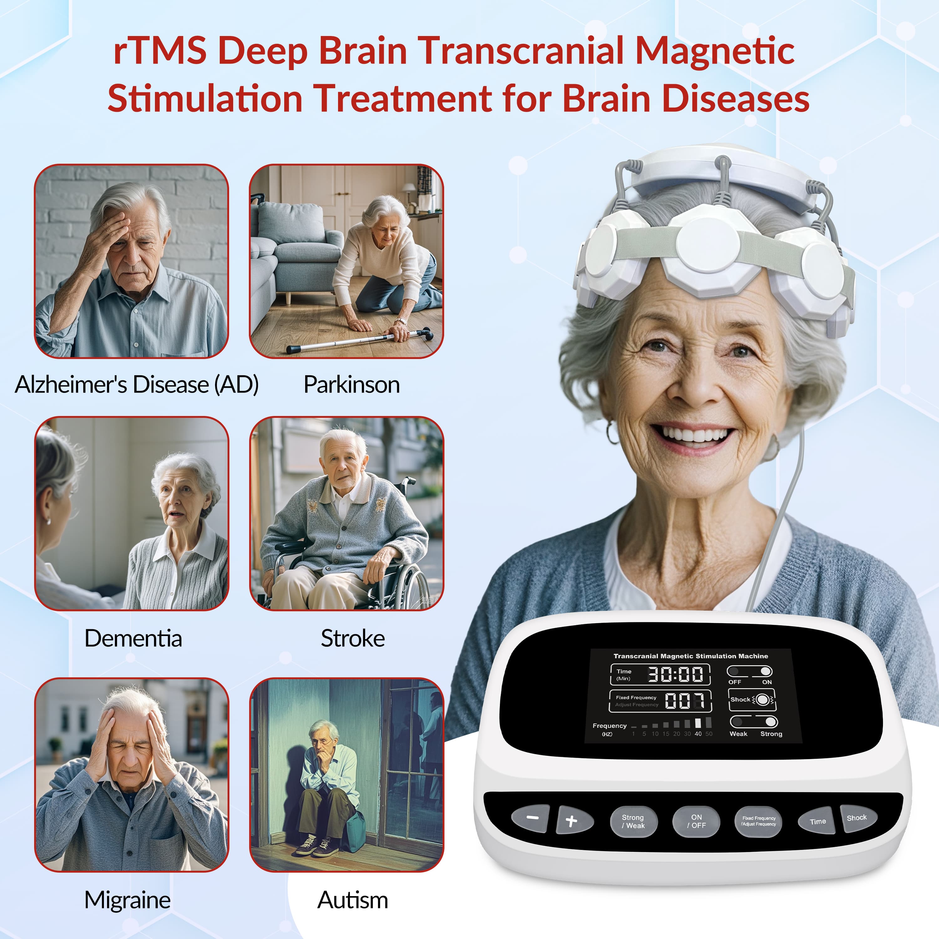 ZJKC TMS Treatment for Depression Parkinson's Deep Brain Memory Enhancement And Brain Stimulation Reduce Long Term Nerve Damage