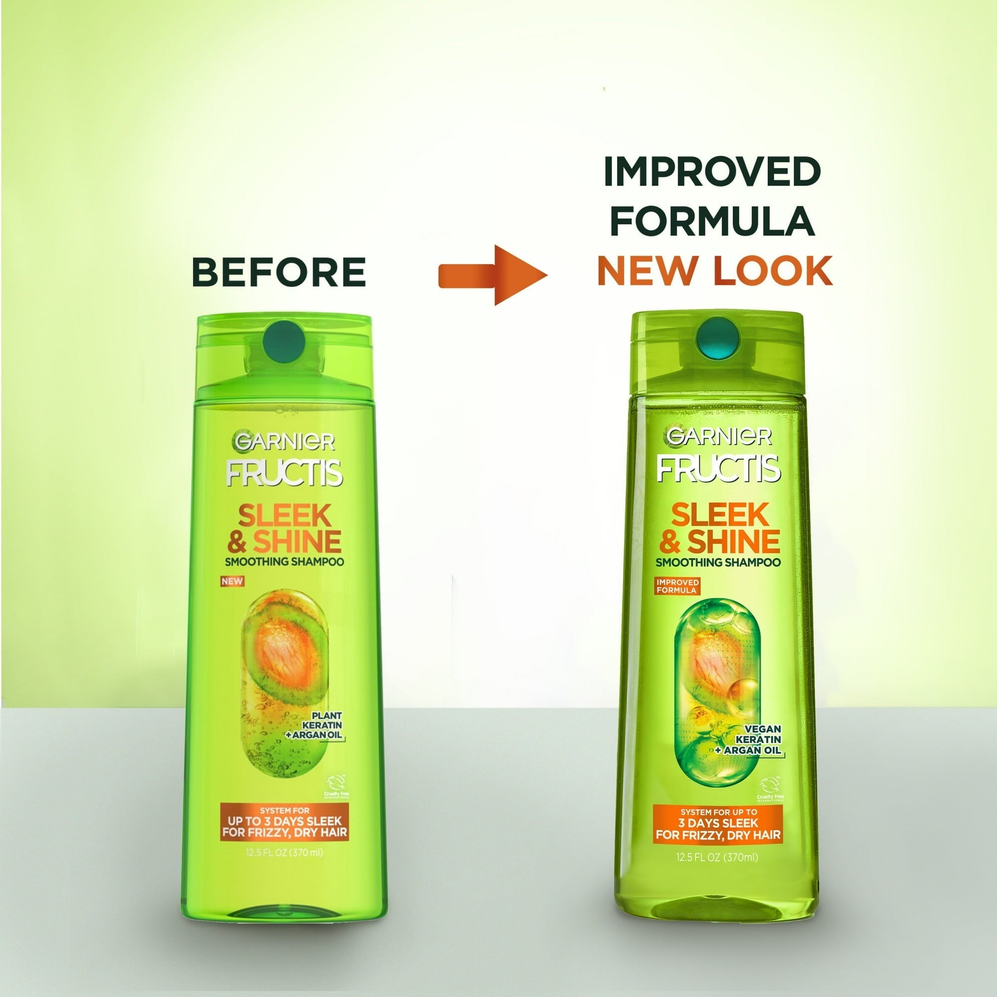 Garnier Fructis Sleek and Shine Fortifying Shampoo for Frizzy, Dry Hair, 12.5 fl oz