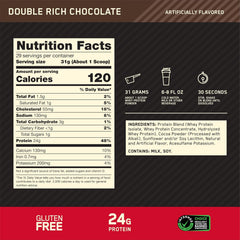 Optimum Nutrition Gold Standard 100% Whey Protein Powder, Double Rich Chocolate, 2 Pound