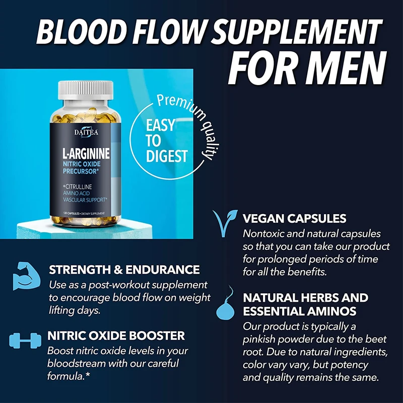 Daitea L-Arginine 5000mg Supplement – Energy & Muscle Boost
