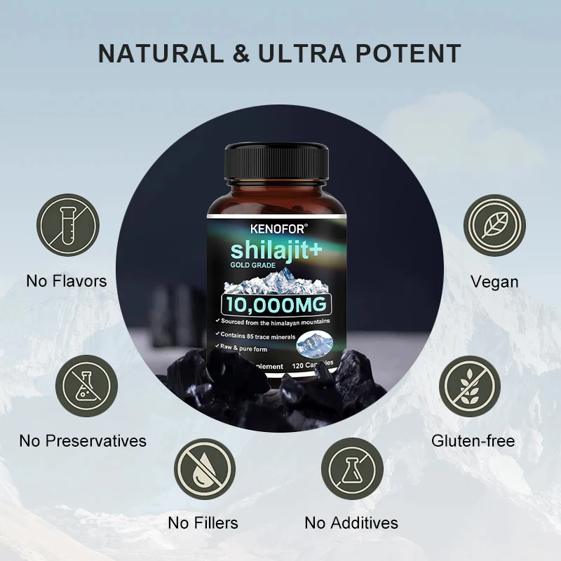 Himalaya Shilajit Capsules – Fulvic Acid & 85+ Minerals, Gluten-Free