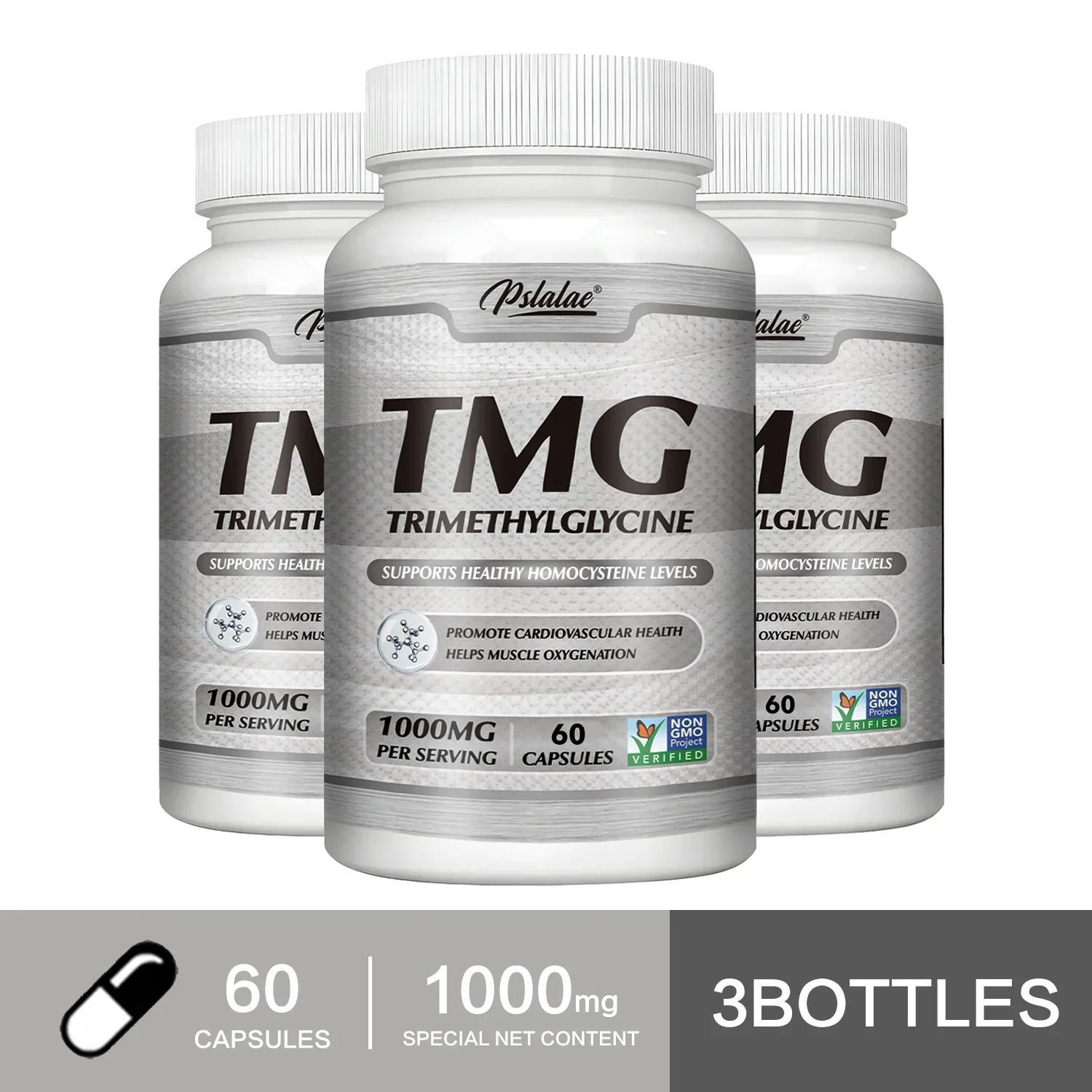 TMG Trimethylglycine – Betaine Anhydrous Supplement | Liver & Heart Health Support | Muscle Recovery | Gluten-Free, Non-GMO, 100 Capsules