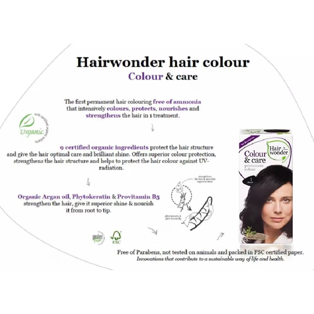 HAIR WONDER Colour & Care Organic #1 Black (For Beautiful And Glamorous Colour, Healthy, Strong And Silky Soft Hair) 100mlHAIR WONDER Colour & Care Organic #1 Black (For Beautiful And Glamorous Colour, Healthy, Strong And Silky Soft Hair) 100ml