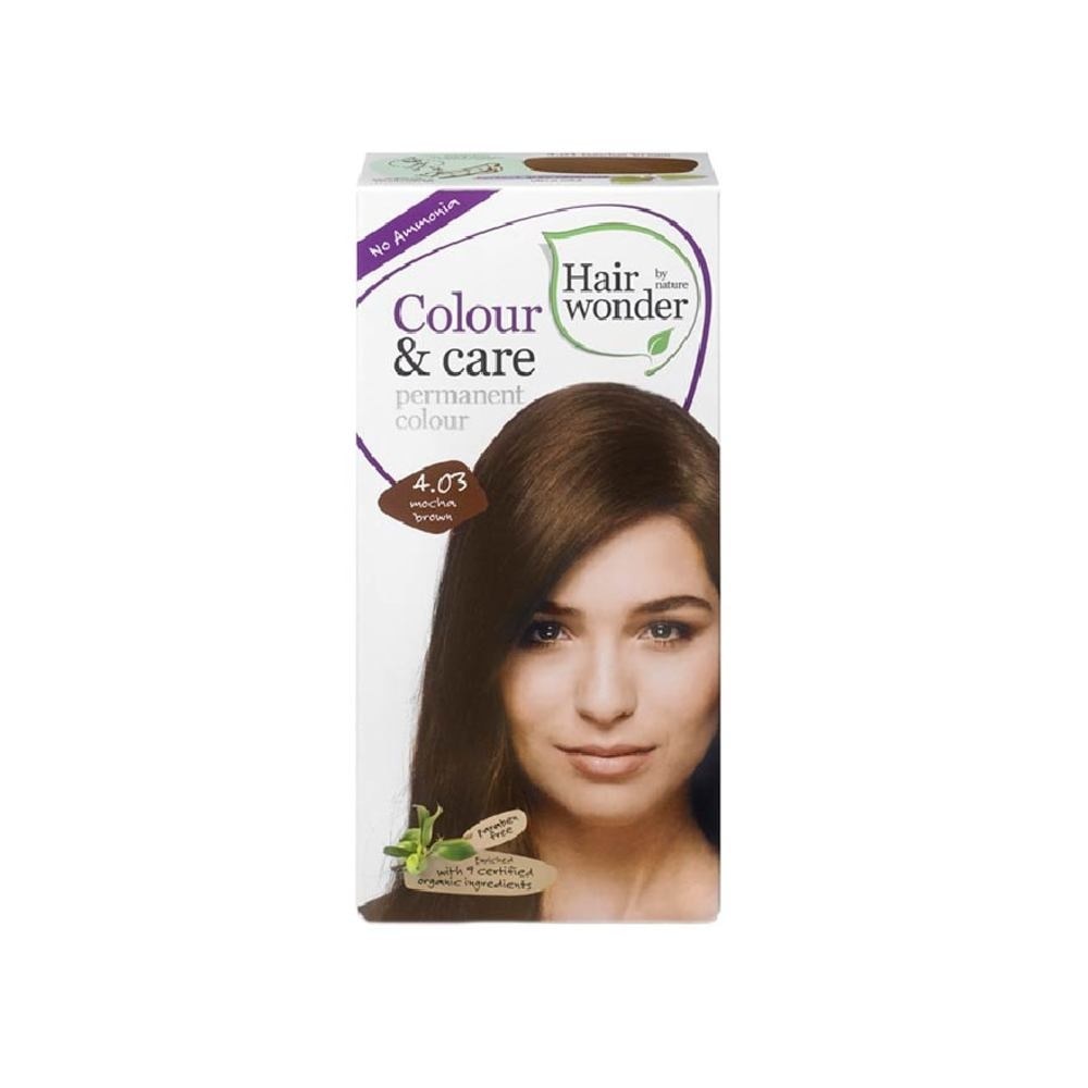 HAIR WONDER Colour & Care Organic #4.03 Mocha Brown (For Beautiful And Glamorous Colour, Healthy, Strong And Silky Soft Hair) 100ml