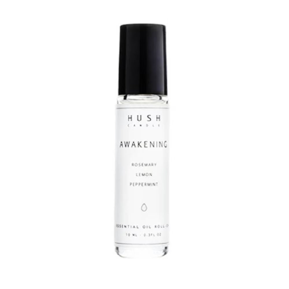 HUSH CANDLE Awakening Packset consists Peppermint Orange Candle 113g + 10ml Awakening Roll-on + 50ml Awakening Room Spray