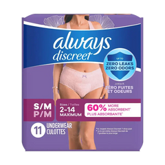 Always Discreet Maximum Protection Underwear.