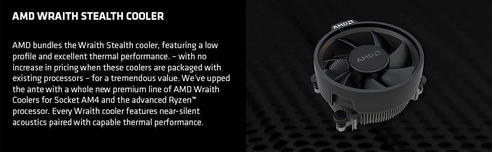 AMD Ryzen 3 3200G with Vega 8 Graphics – 4-Core CPU + Wraith Cooler