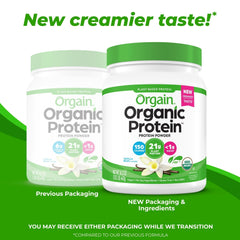 Orgain Organic Vegan 21g Protein Powder, Plant Based Shake Drink, Vanilla Bean 1.02lb