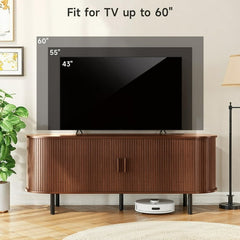 MARNUR 55" TV Stand for 60" TV, Wood Entertainment Center with Storage and Shelves