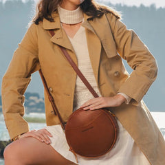 Leather Circle Crossbody.